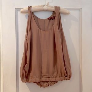 Dusty rose silk drape sleeveless top